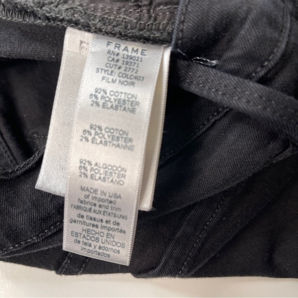 Frame Le Skinny de Jeanne Crop Jeans Film Noir Size 27 - Picture 10 of 10